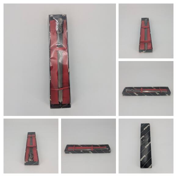 Merlion Letter Opener Metal VTG Singapore Silver Color Mermaid Lion Office - Picture 3 of 4